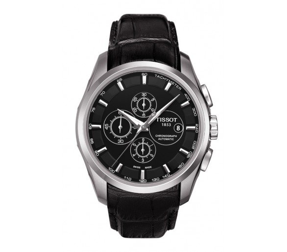 TISSOT COUTURIER AUTOMATIQUE CHRONOGRAPHE NOIR CUIR T0356271605100