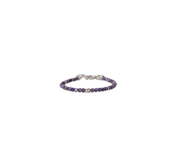 Bracelet OFFICINA Perle Sodalite Violette Acier - OI031