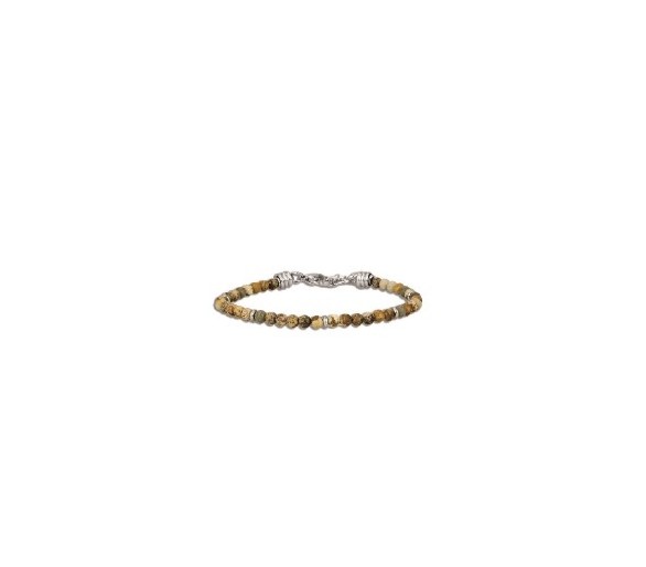 Bracelet OFFICINA Perle Oeil de Taureau Brune Beige - OI029