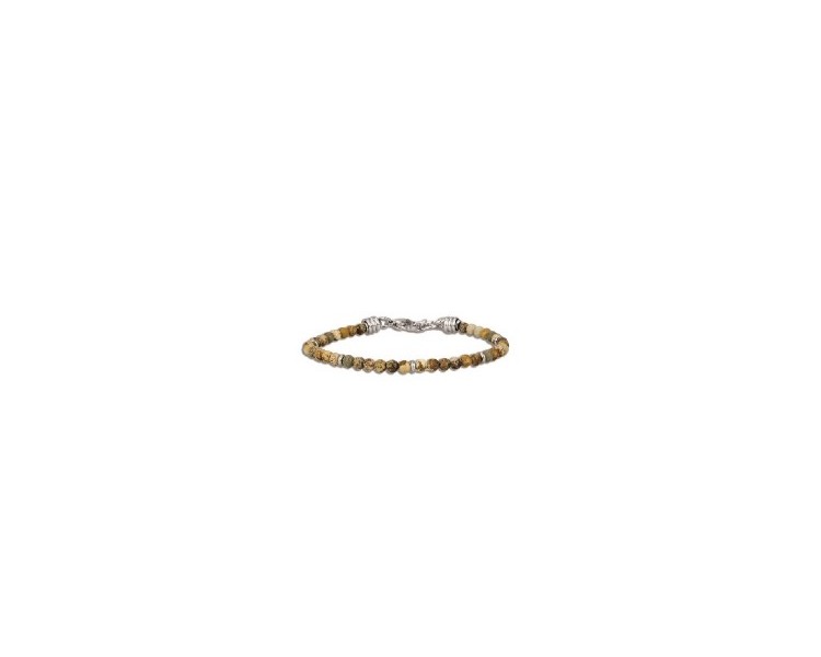 Bracelet OFFICINA Perle Oeil de Taureau Brune Beige - OI029