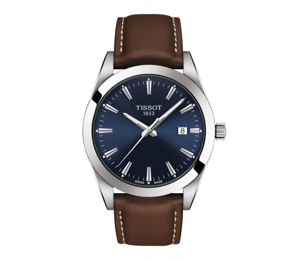 TISSOT GENTLEMAN BLEU CUIR T1274101604100