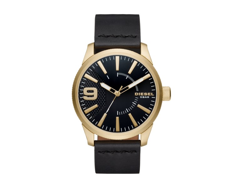 Montre Homme DIESEL RASP en cuir avec boitier doré - DZ1801 Montre Homme DIESEL RASP en cuir avec boitier doré - DZ1801