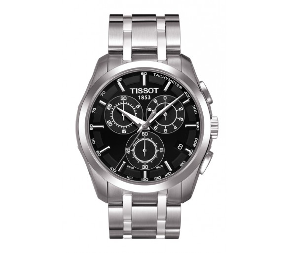 Montre Homme TISSOT Couturier Chronographe Acier Cadran Noir - T0356171105100