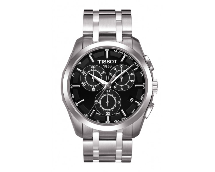 Montre Homme TISSOT Couturier Chronographe Acier Cadran Noir - T0356171105100