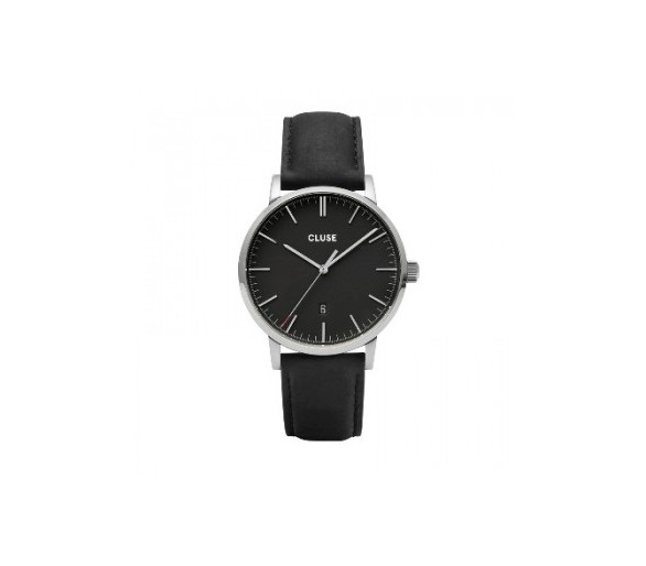 Montre homme CLUSE Aravis cadran noir/bracelet cuir noir - CW0101501001