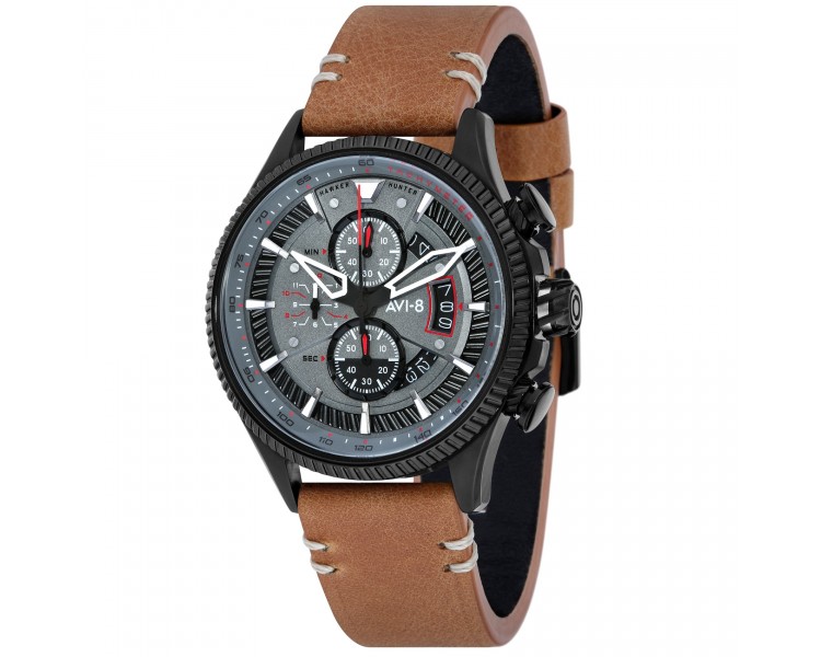 Montre Homme AVI-8 Hawker Hunter cadran gris/bracelet cuir marron - AV-4064-03