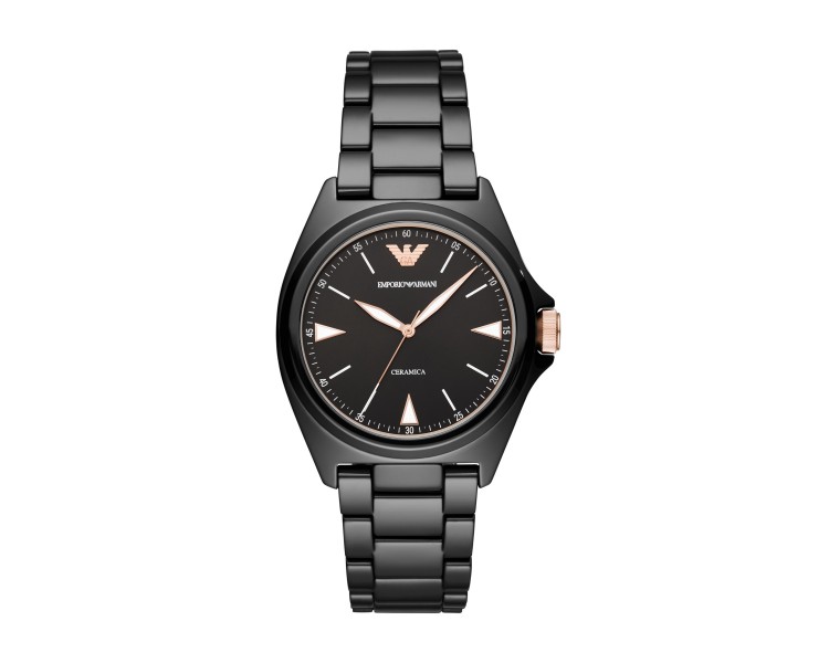 Montre homme Emporio Armani Nicola cadran noir/bracelet noir - AR70003