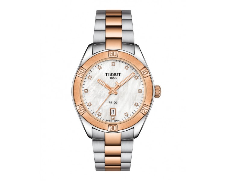 TISSOT PR 100 SPORT CHIC NACRE BLANCHE ACIER T1019102211600