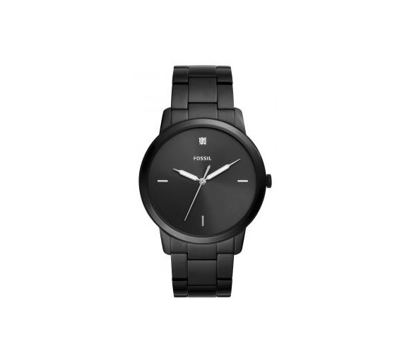 Montre homme Fossil  MINIMALIST cadran noir/bracelet acier noir - FS5455