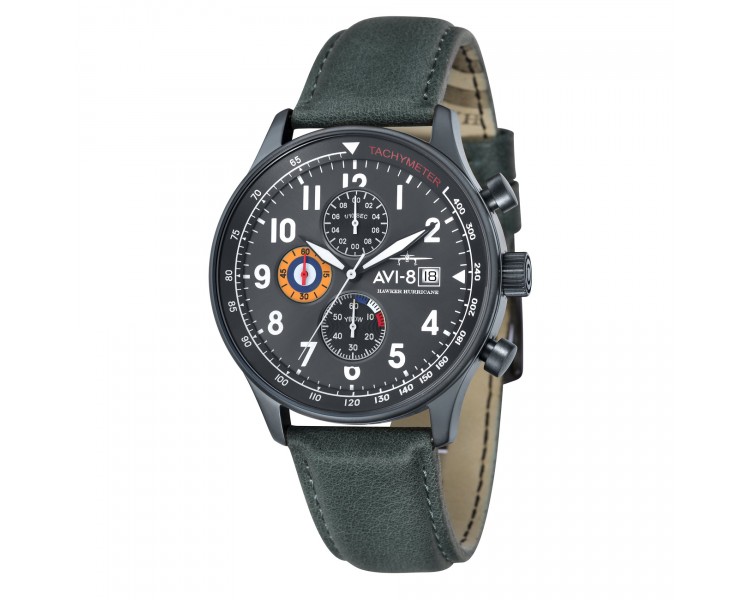 AVI-8 HAWKER HURRICANE GRIS CUIR VERT AV-4011-0D AVI-8 HAWKER HURRICANE GRIS CUIR VERT AV-4011-0D