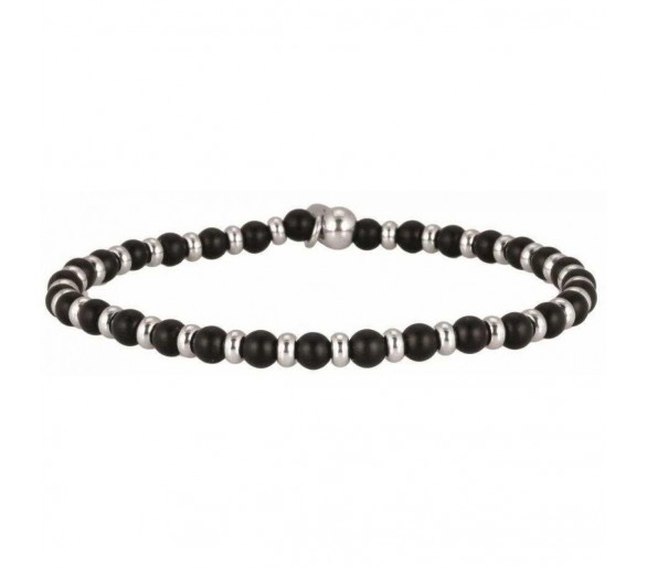 Bracelet OFFICINA 1986 Perle Graphite Noir Acier - OI050