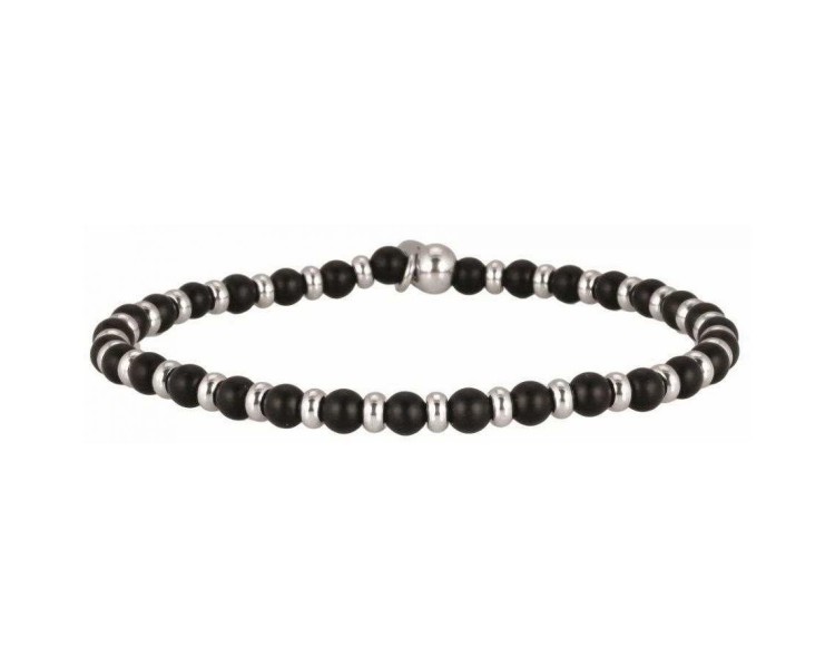 Bracelet OFFICINA 1986 Perle Graphite Noir Acier - OI050