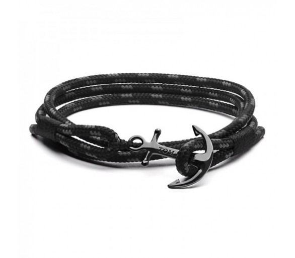 Bracelet Unisexe TOM HOPE Ancre Gris Foncé Noir - TM0130