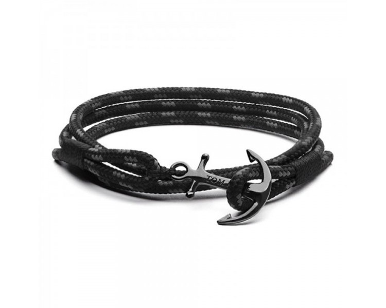 Bracelet Unisexe TOM HOPE Ancre Gris Foncé Noir - TM0130