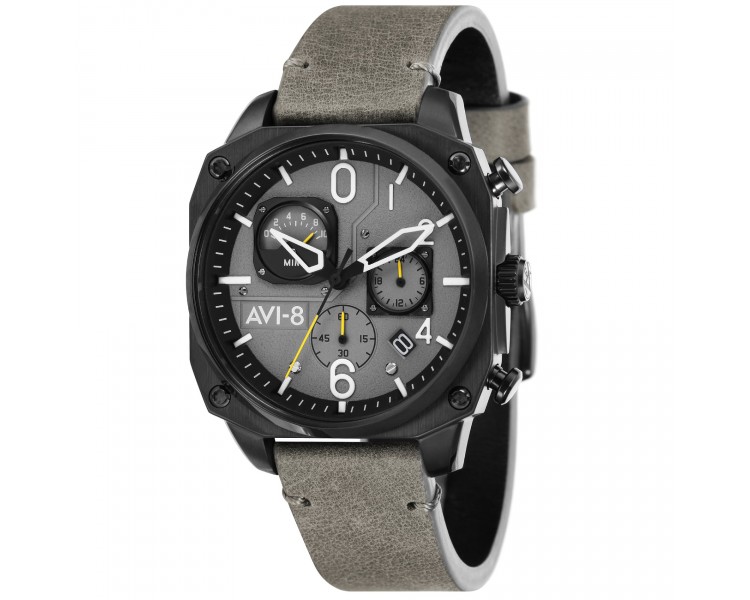 Montre Homme AVI-8 Hawker Hunter cadran gris/ bracelet cuir, gris - AV-4052-03 Montre Homme AVI-8 Hawker Hunter cadran gris/ bracelet cuir, gris - AV-4052-03
