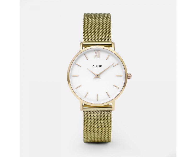 Montre femme CLUSE Minuit cadran blanc/bracelet acier or - CW0101203007 Montre femme CLUSE Minuit cadran blanc/bracelet acier or - CW0101203007