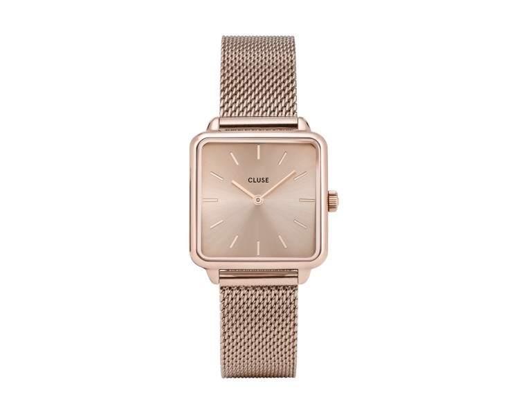 Montre femme CLUSE tétragone cadran doré rose/bracelet acier, doré rose - CW0101207009 Montre femme CLUSE tétragone cadran doré rose/bracelet acier, doré rose - CW0101207009
