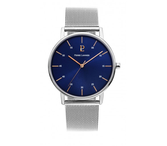 Montre Homme PIERRE LANNIER Cityline Acier Gris Cadran Bleu - 202J168