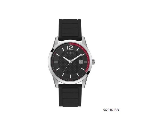 Montre Homme GUESS Perry  dateur en silicone noir - W0991G1