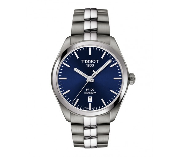 Montre Homme TISSOT PR100 Titanium Quartz Cad Bleu - T1014104404100