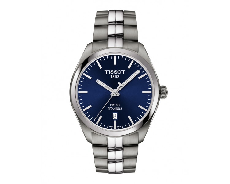 Montre Homme TISSOT PR100 Titanium Quartz Cad Bleu - T1014104404100 Montre Homme TISSOT PR100 Titanium Quartz Cad Bleu - T1014104404100