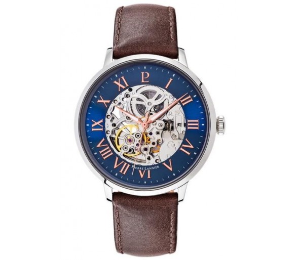 Montre Homme PIERRE LANNIER Automatique Bracelet Cuir Brun - 322B164