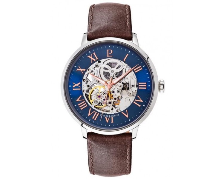 Montre Homme PIERRE LANNIER Automatique Bracelet Cuir Brun - 322B164