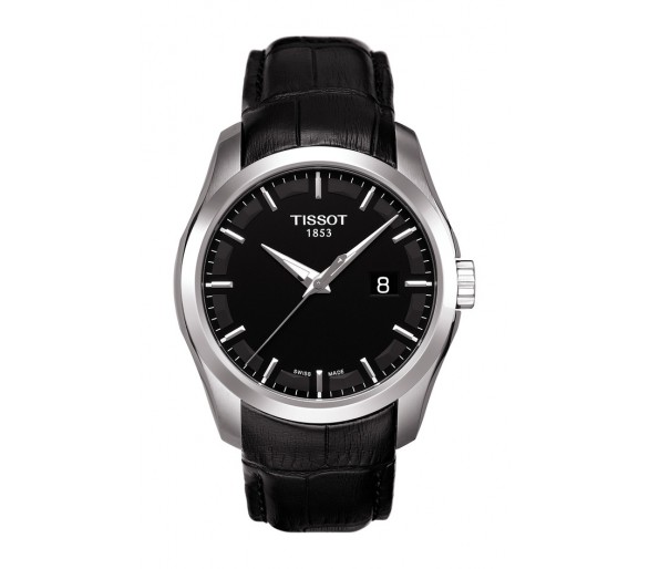 Montre Homme TISSOT Couturier Bracelet Cuir Noir - T0354101605100