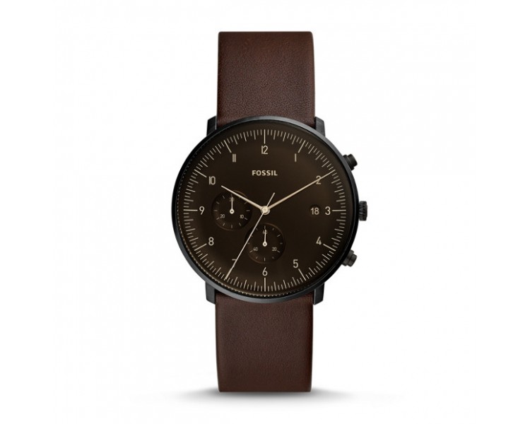 Montre homme Fossil Chase timer chrono en cuir whisky - FS5485 Montre homme Fossil Chase timer chrono en cuir whisky - FS5485