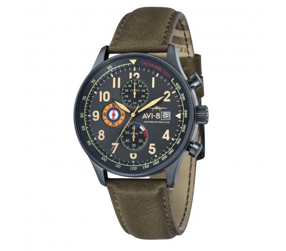 AVI-8 HAWKER HURRICANE GRIS CUIR VERT KAKI AV-4011-0E