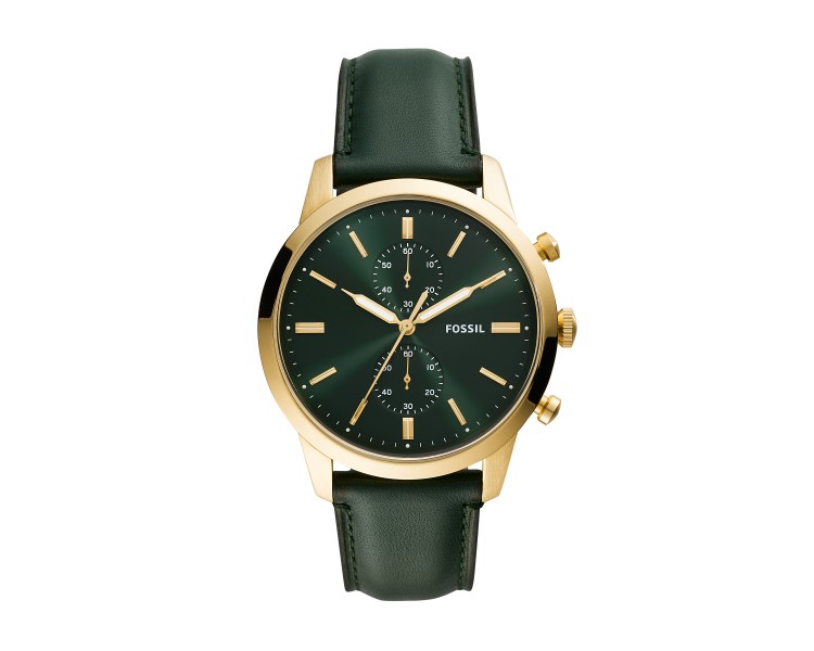 Montre homme Fossil TOWNSMAN chrono cadran vert/bracelet cuir vert - FS5599