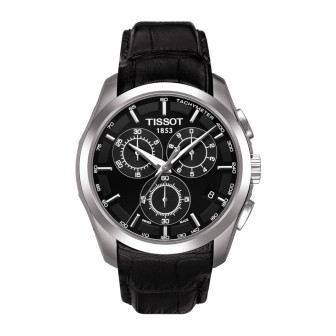 Montre Homme Tissot Couturier noir bracelet cuir - Réf. T0356171605100