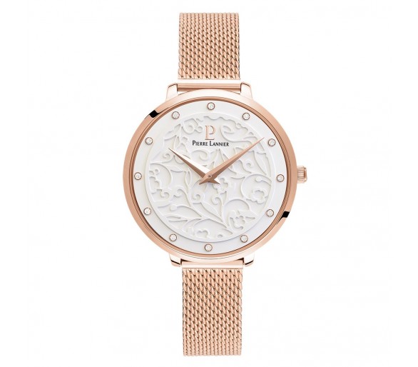 Montre Femme PIERRE LANNIER Eolia Cadran Blanc Acier Or Rose - 039L908