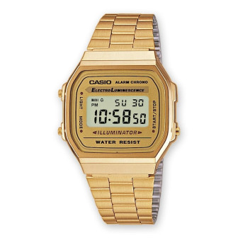 Montre unisexe CASIO vintage iconic bracelet acier inoxydable doré - A168WG-9EF