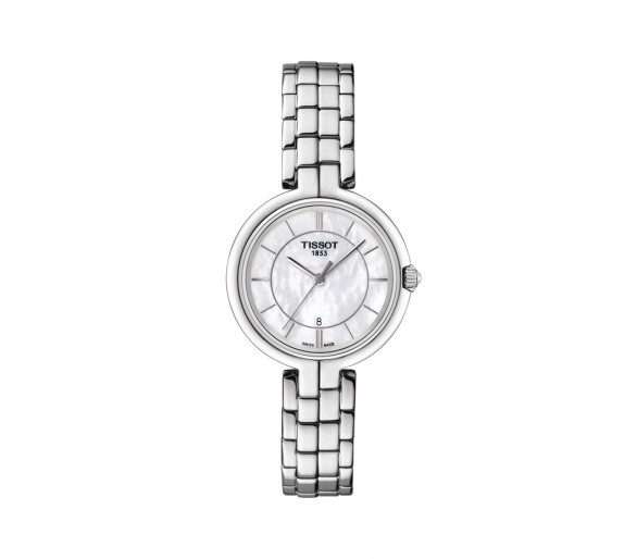 Montre Femme Tissot Flamingo nacre blanche bracelet acier - Réf. T0942101111100