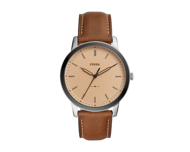 Montre homme Fossil Minimalist cadran beige/bracelet marron - FS5619