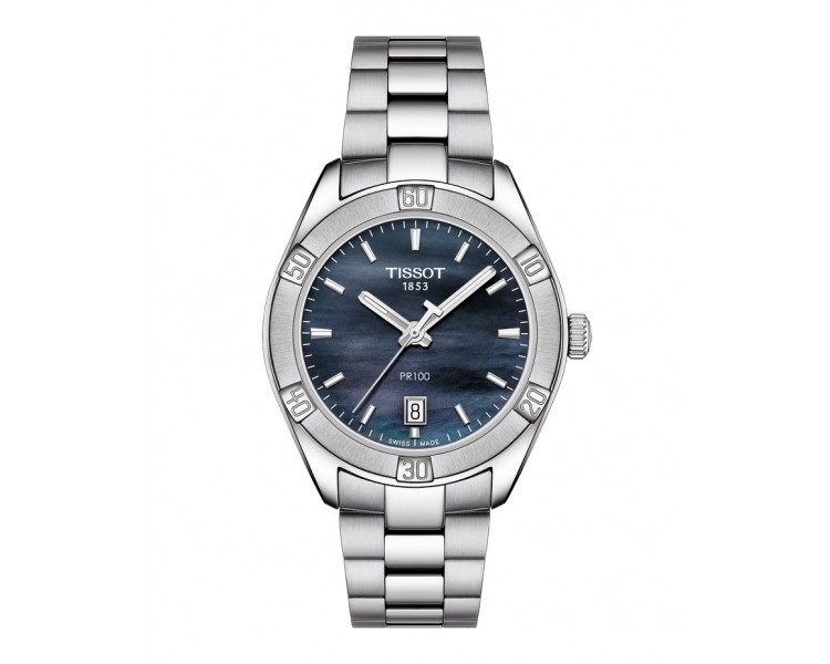 TISSOT PR 100 SPORT CHIC NACRE NOIR ACIER T1019101112100 TISSOT PR 100 SPORT CHIC NACRE NOIR ACIER T1019101112100