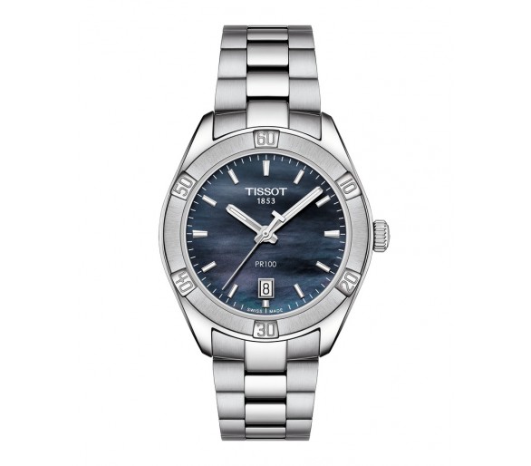 TISSOT PR 100 SPORT CHIC NACRE NOIR ACIER T1019101112100