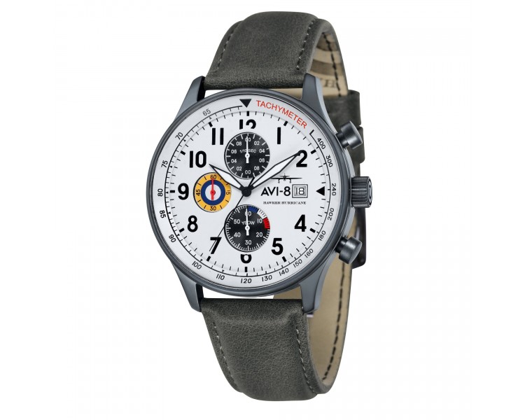 AVI-8 HAWKER HURRICANE BLANC CUIR GRIS AV-4011-0B