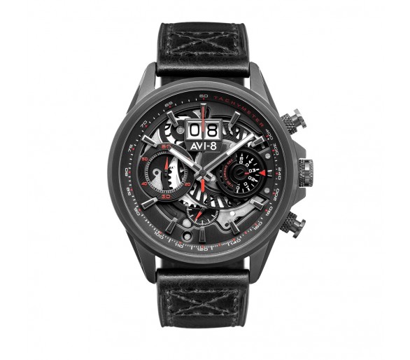 AVI-8 HAWKER HARRIER II MATADOR CHRONOGRAPH NOIR CUIR AV-4065-05