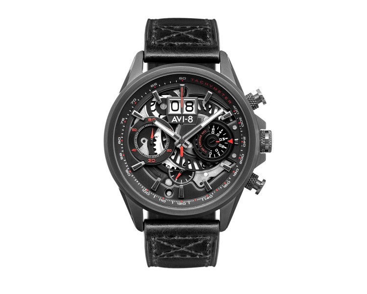 AVI-8 HAWKER HARRIER II MATADOR CHRONOGRAPH NOIR CUIR AV-4065-05