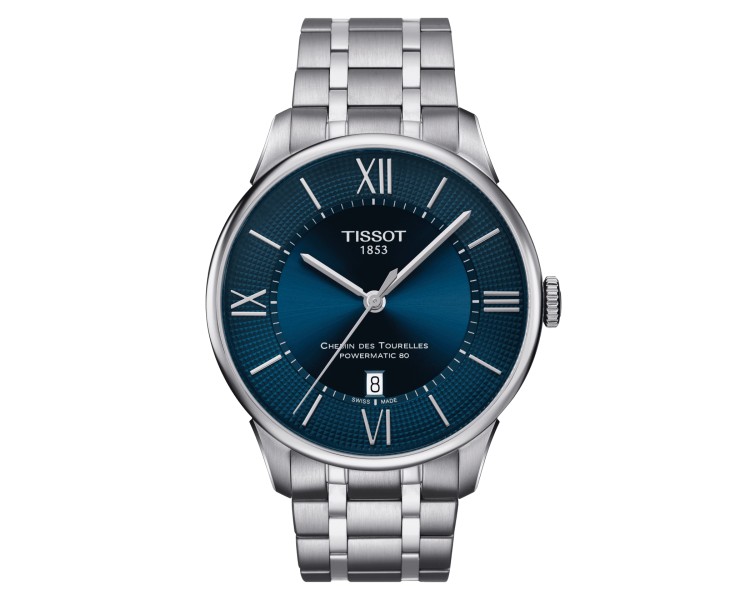 TISSOT CHEMIN DES TOURELLES POWERMATIC 80 ACIER BLEU T0994071104800 TISSOT CHEMIN DES TOURELLES POWERMATIC 80 ACIER BLEU T0994071104800
