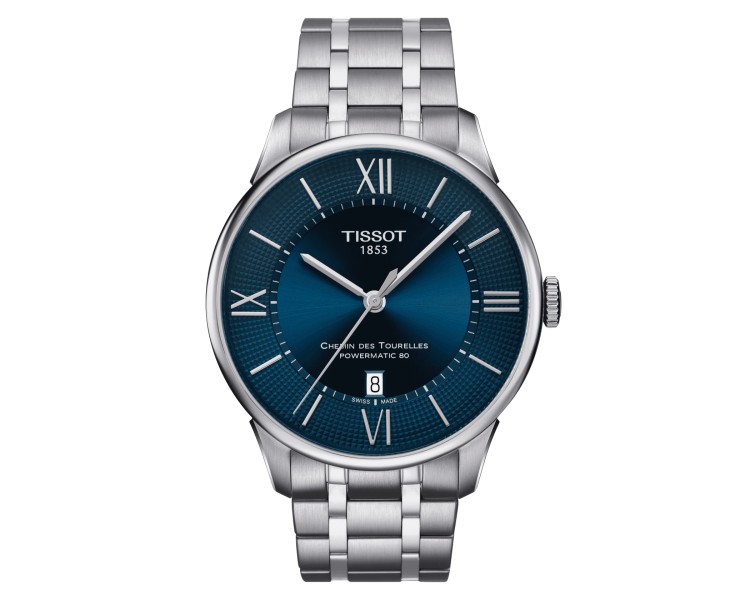 TISSOT CHEMIN DES TOURELLES POWERMATIC 80 ACIER BLEU T0994071104800