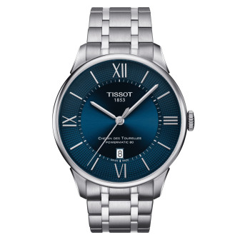 TISSOT CHEMIN DES TOURELLES POWERMATIC 80 ACIER BLEU T0994071104800