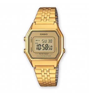 Montre unisexe CASIO vintage cadran jaune/bracelet acier jaune - LA680WEGA-9ER