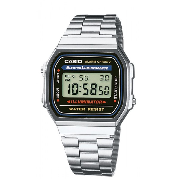 Montre homme Casio Retro Vintage cadran gris/bracelet acier - A168WA-1YES Montre homme Casio Retro Vintage cadran gris/bracelet acier - A168WA-1YES