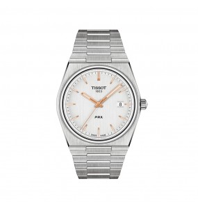 TISSOT PRX 40 205 GENT QUARTZ BLANC ACIER T1374101103100