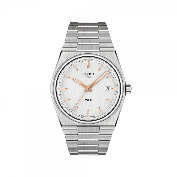 TISSOT PRX 40 205 GENT QUARTZ BLANC ACIER T1374101103100