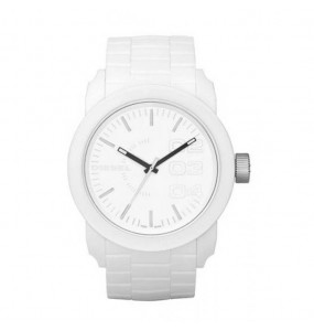 Montre Homme DIESEL Double Down Quartz Bracelet silicone blanc - DZ1436