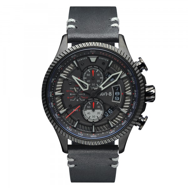 AVI8 "HAWKER HUNTER"qtz chrono D-rd ac inoxy N-cad N-cuir N AVI8 "HAWKER HUNTER"qtz chrono D-rd ac inoxy N-cad N-cuir N